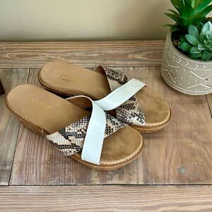 Vionic Montego Leather Platform Wedge Sandal